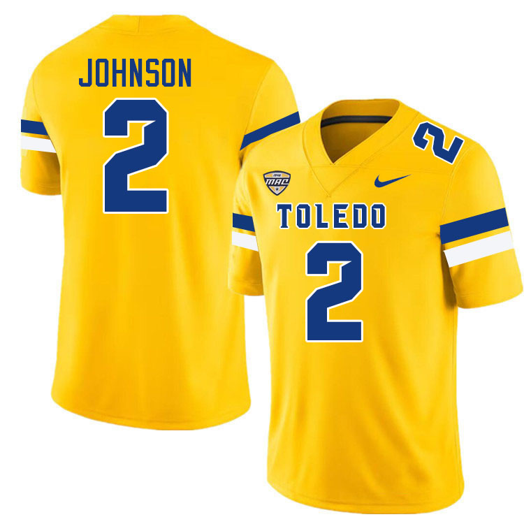 Dyontae Johnson Toledo Jersey,Toledo Rockets #2 Dyontae Johnson Jersey Youth College-Gold